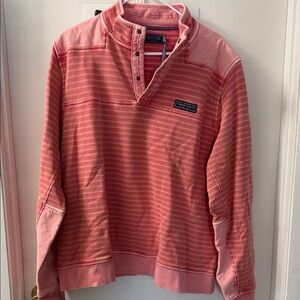 Vineyard Vines Coral Striped Pullover